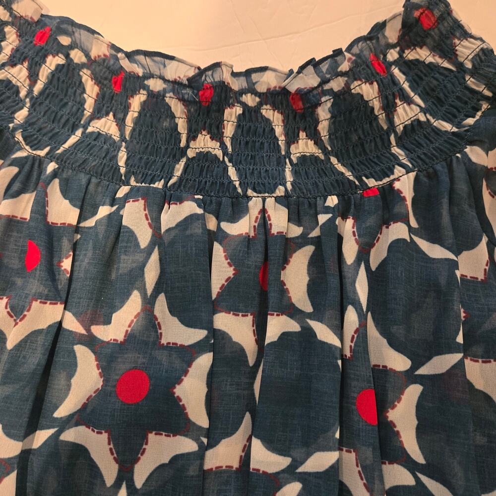 Anthropologie Sachin Babi Mosaic Off-the-shoulder Midi Dress In Blue, Size 10 - Picture 6 of 10